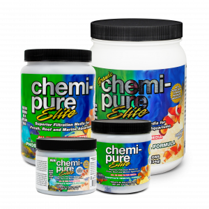 Chemi-pure Elite aquarium filter media in multiple sizes – advanced filtration with ferric oxide for phosphate and silicate removal in freshwater and saltwater aquariums.